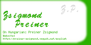 zsigmond preiner business card